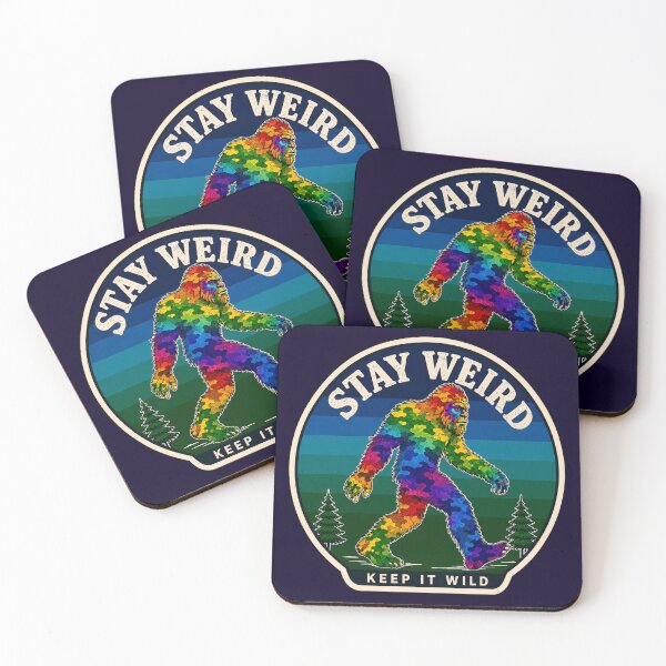 Item preview,   Stay Weird Keep it Wild Rainbow Bigfoot Badge designed and sold by Swanny's Custom T-shirt and Gift Designs.