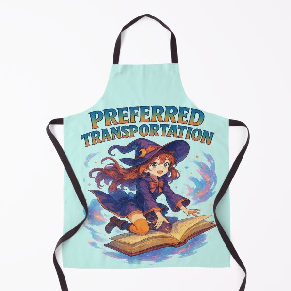 Item preview, Preferred Transportation | Cute Fantasy Witch Flying Book Design designed and sold by BookedAndDesign.
