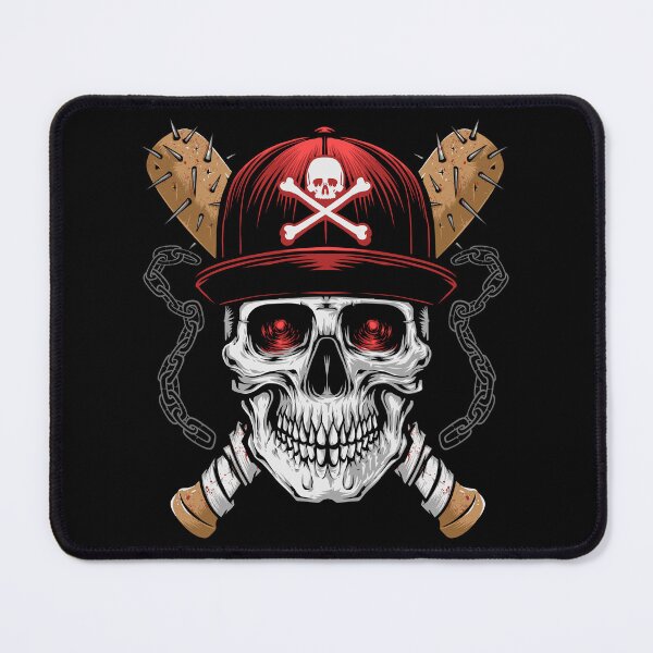 Item preview, Red Eyed Skull Snapback Cap Spiked Bats Chains Gothic Urban Streetwear Art designed and sold by DERA RAY.