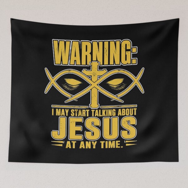 Item preview, Warning I can Start Talking About Jesus, Funny Pastor designed and sold by OlakunleOloroz.