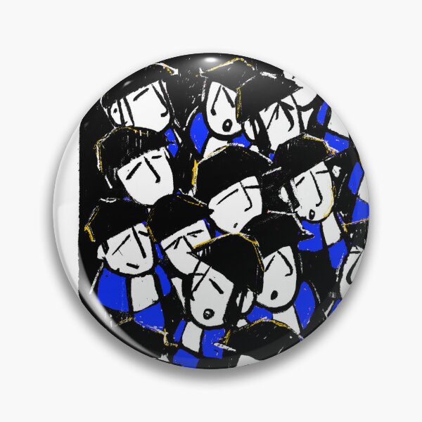 Item preview, Classic Football Fans Illustration | Retro Terrace Supporters| Blue & White - Footy Crowd designed and sold by GWARTGB.