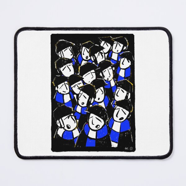 Item preview, Classic Football Fans Illustration | Retro Terrace Supporters| Blue & White - Footy Crowd designed and sold by GWARTGB.