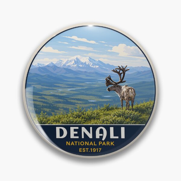 Item preview, Denali National Park Retro Mountain Wilderness designed and sold by Gideon Emmerich.