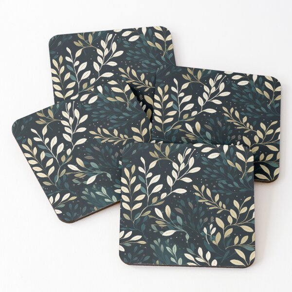 Item preview, Pretty Leaves on Black designed and sold by The Painted Lamb.