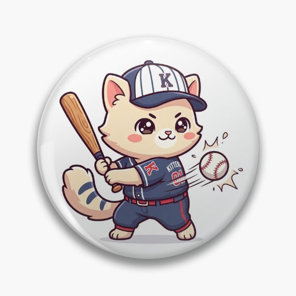 Item preview, Cute Chibi Kitten Playing Baseball designed and sold by Cat Lady.