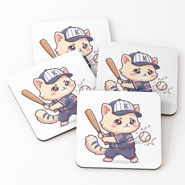 Item preview, Cute Chibi Kitten Playing Baseball designed and sold by  Cat Lady.