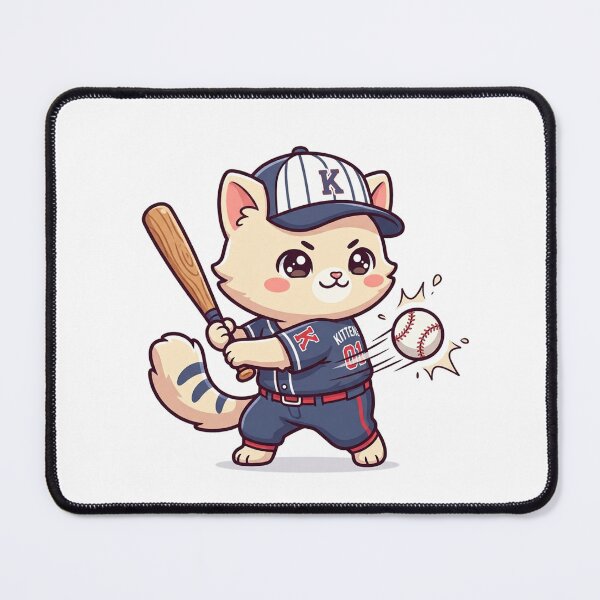 Item preview, Cute Chibi Kitten Playing Baseball designed and sold by  Cat Lady.