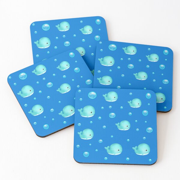 Item preview, Blue sea animal Chibi Watercolor Whale Floating Bubbles Ocean Aesthetic designed and sold by Art IN Pack.