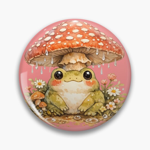 Item preview, Cottagecore Frog Mushroom Sticker — Kawaii Goblincore Toad Botanical Illustration designed and sold by TitanVibe.