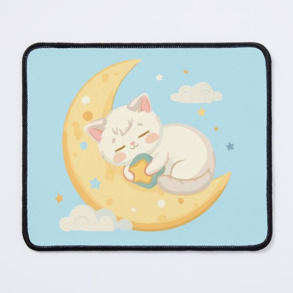 Item preview, Cute Moon Cat Kawaii Sticker | Sleeping Cat on Crescent Moon designed and sold by Stylestickers55.