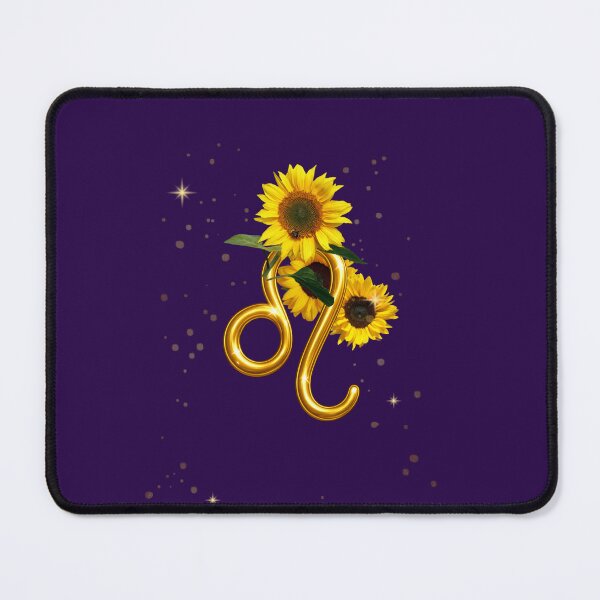 Item preview, Leo Zodiac Floral Art | Gold Leo Symbol with Sunflowers | Astrology Gift | Celestial Botanical Design designed and sold by MysticPurpleHue.