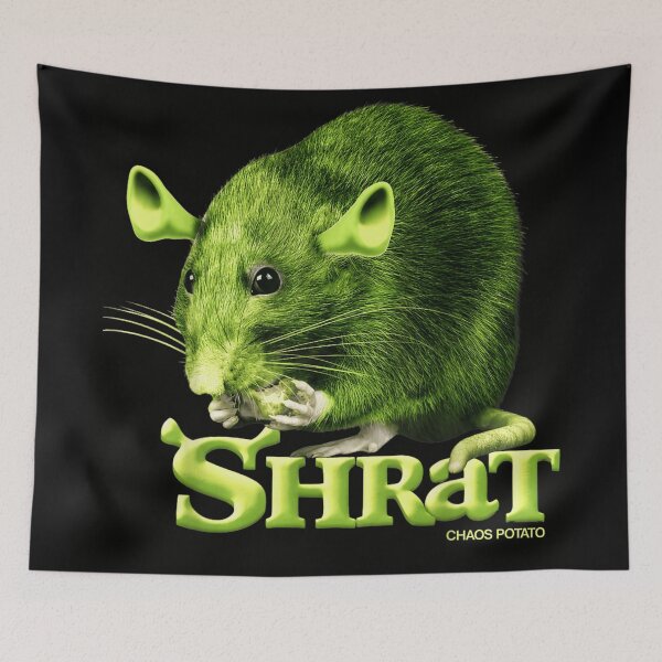 Item preview, Funny Shrat Chaos Potato Green Ogre Rat Mashup Cute Meme Design designed and sold by PhocoNibict.