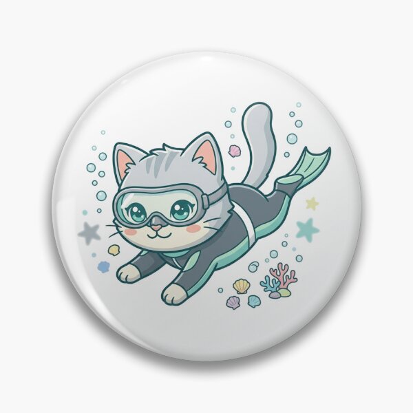 Item preview, Cute Chibi Kitten Freediving designed and sold by Cat Lady.