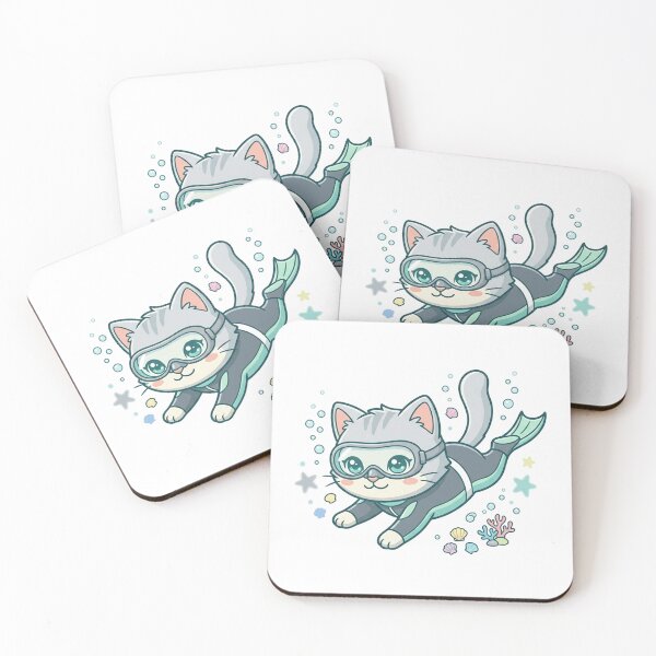 Item preview, Cute Chibi Kitten Freediving  designed and sold by  Cat Lady.