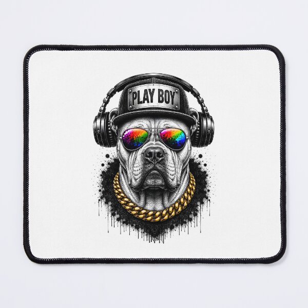 Item preview, American Bulldog Streetwear Graphic| Cool Bulldog with Headphones, Rainbow Sunglasses & Gold Chain designed and sold by BDLuck2021.