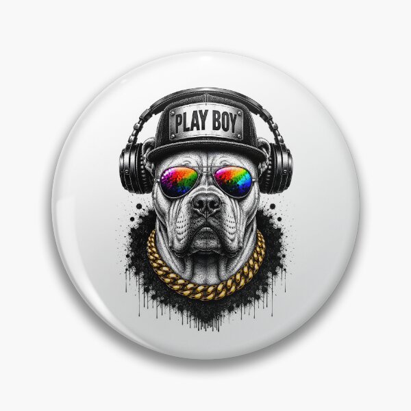 Item preview, American Bulldog Streetwear Graphic| Cool Bulldog with Headphones, Rainbow Sunglasses & Gold Chain designed and sold by BDLuck2021.