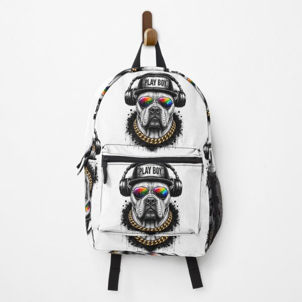 Item preview, American Bulldog Streetwear Graphic| Cool Bulldog with Headphones, Rainbow Sunglasses & Gold Chain designed and sold by BDLuck2021.
