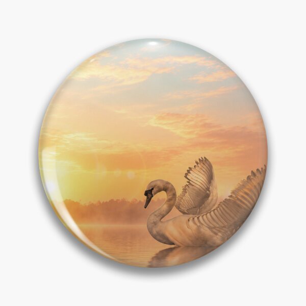 Item preview, Touched by Light – Graceful Swan at Sunrise designed and sold by Kimberly Palmer.