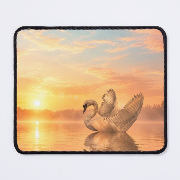 Item preview, Touched by Light – Graceful Swan at Sunrise designed and sold by Kimberly Palmer.