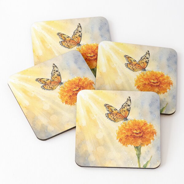 Item preview, Golden Light Watercolor Butterfly on Marigold designed and sold by Kimberly Palmer.