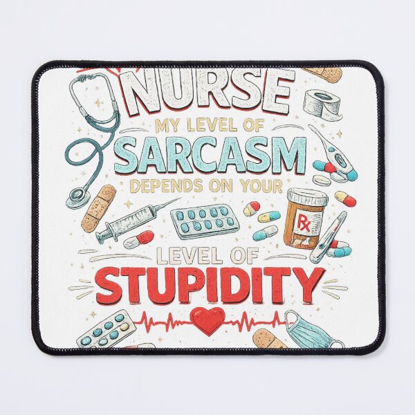 Item preview, I'm a Nurse My Level of Sarcasm Depends on Your Level of Stupidity | Funny Nurse Shirt Gift designed and sold by Shadowframe Studios.