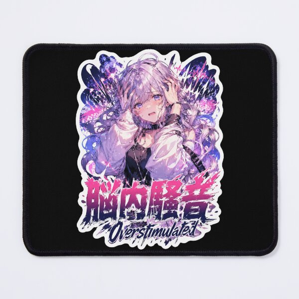 Item preview, Overstimulated Japanese Anime Art (脳内騒音) - Cyberpunk Glitch Noise Design designed and sold by Japan-kanji-ya.