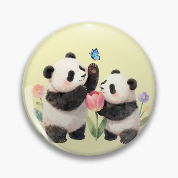 Item preview, Flower Power Gang | Cute Panda Watercolor designed and sold by BCapybara.