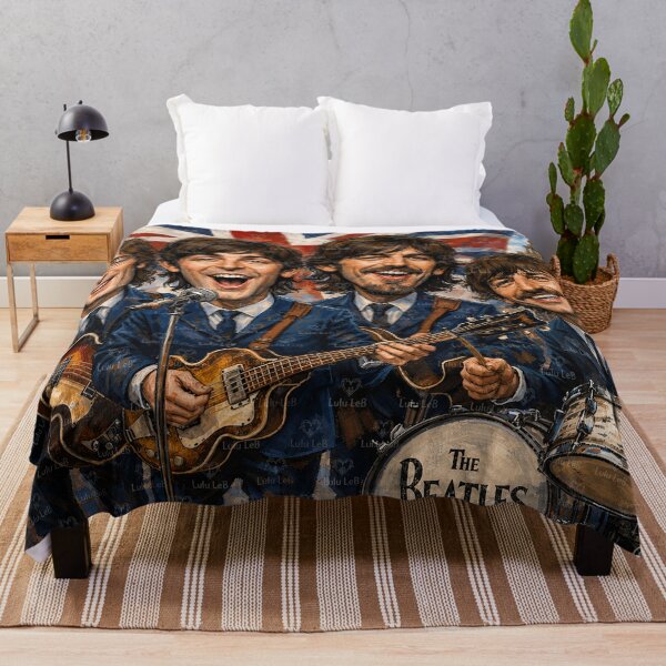 Item preview, The Beatles Caricature with British Flag designed and sold by LuluLeb.