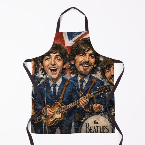 Item preview, The Beatles Caricature with British Flag designed and sold by LuluLeb.