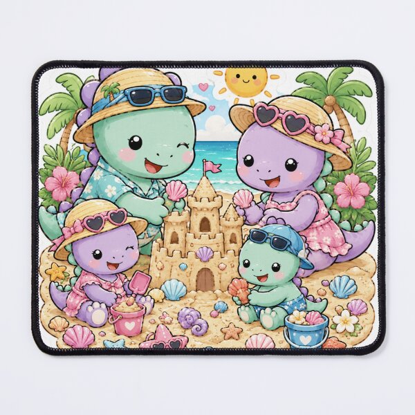 Item preview, Cute Dinosaur Family Beach Day Art designed and sold by PriyankaSonara.