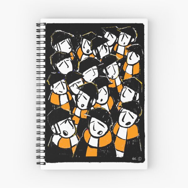 Item preview, Classic Football Fans Illustration | Retro Terrace Supporters | Orange & White - Footy Crowd designed and sold by GWARTGB.