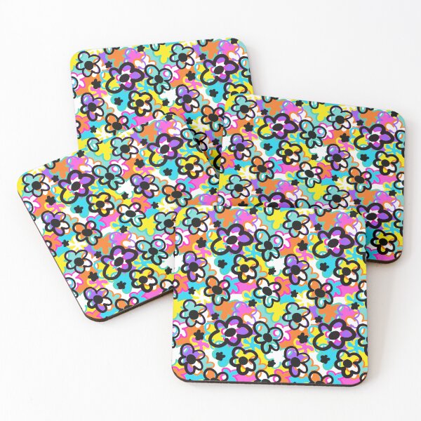 Item preview, Bold Neon Doodle Flowers Pattern designed and sold by CI Creative Design LLC.