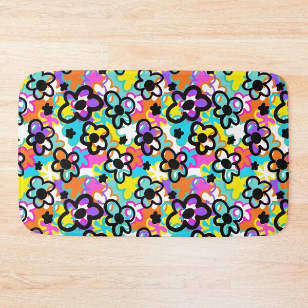 Item preview, Bold Neon Doodle Flowers Pattern designed and sold by CI Creative Design LLC.