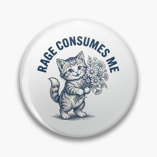 Item preview, Rage Consumes Me Angry Kitten Holding Flowers designed and sold by SiarheiYur.