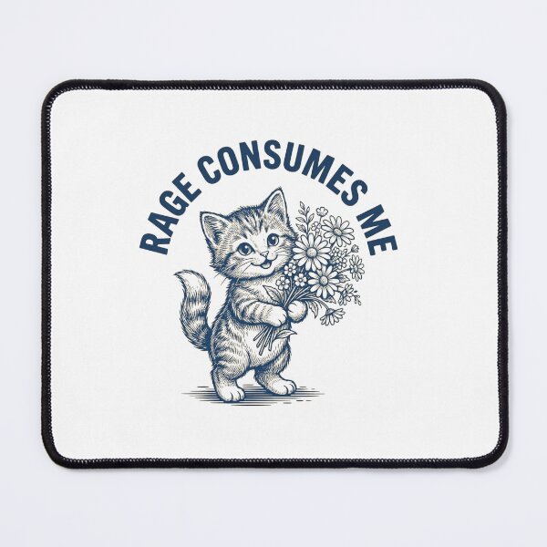 Item preview, Rage Consumes Me Angry Kitten Holding Flowers designed and sold by SiarheiYur.