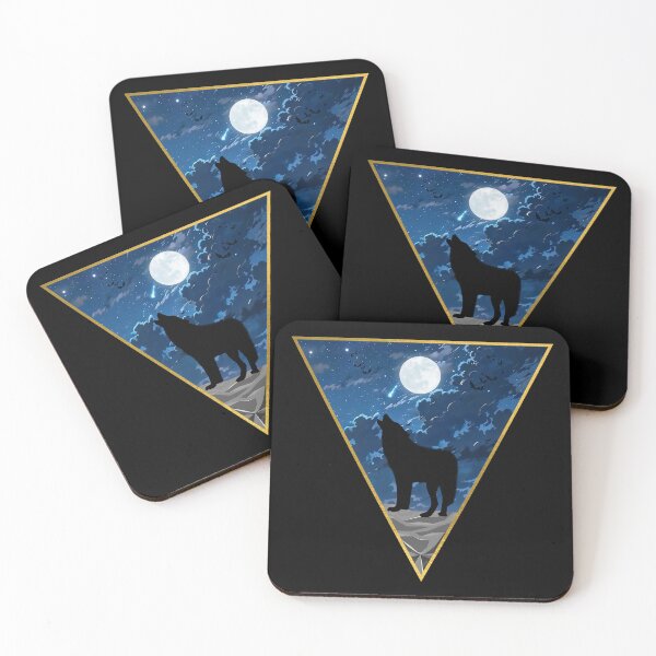 Item preview, Mystic Night Wolf Silhouette Geometric Design designed and sold by Arita-store.