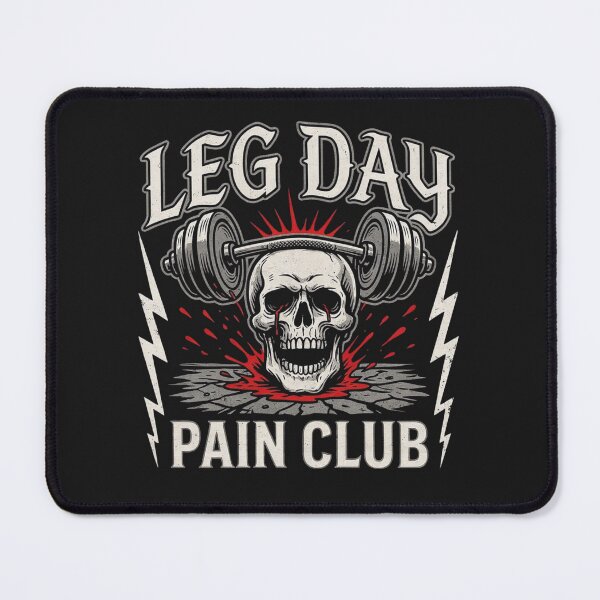 Item preview, Leg Day Pain Club – Brutal Metal Gym Skull | Powerlifting & Hardcore Bodybuilding designed and sold by Sparkofart07.