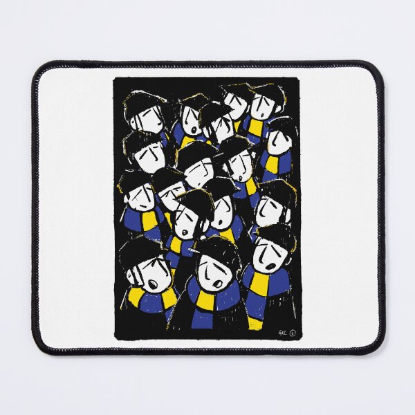 Item preview, Classic Football Fans Illustration | Retro Terrace Supporters| Blue & Yellow - Footy Crowd designed and sold by GWARTGB.