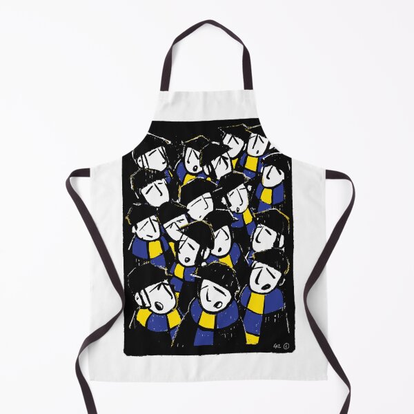 Item preview, Classic Football Fans Illustration | Retro Terrace Supporters| Blue & Yellow - Footy Crowd designed and sold by GWARTGB.
