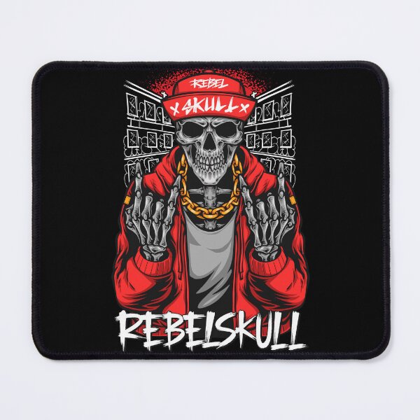 Item preview, Rebel Skull Hip Hop Skeleton Red Hoodie Gold Chain Graffiti Urban Streetwear Art designed and sold by DERA RAY.