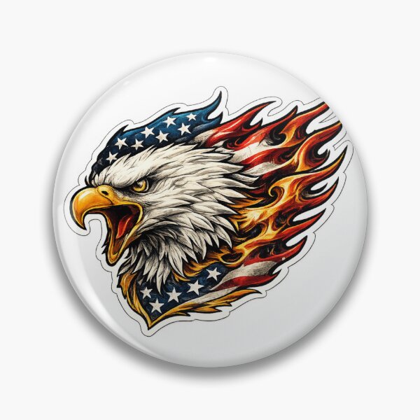Item preview, Screaming Biker Eagle Flag Flames designed and sold by pohapoha181.