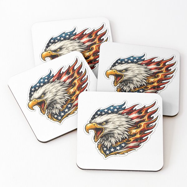 Item preview, Screaming Biker Eagle Flag Flames designed and sold by pohapoha181.