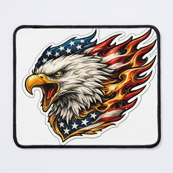 Item preview, Screaming Biker Eagle Flag Flames designed and sold by pohapoha181.