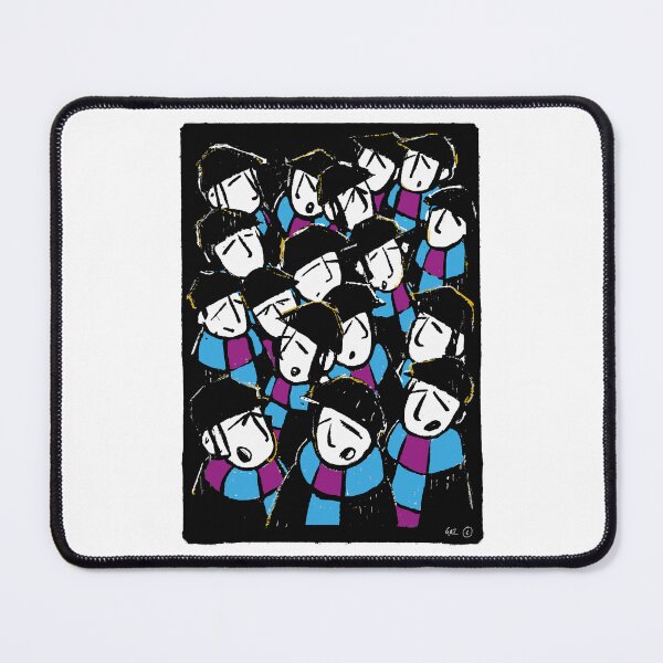Item preview, Classic Football Fans Illustration | Retro Terrace Supporters | Claret & Blue - Footy Crowd designed and sold by GWARTGB.