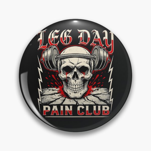Item preview, Leg Day Pain Club – Brutal Metal Gym Skull | Powerlifting & Hardcore Bodybuilding designed and sold by Sparkofart07.