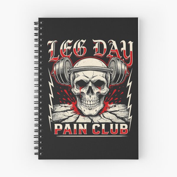 Item preview, Leg Day Pain Club – Brutal Metal Gym Skull | Powerlifting & Hardcore Bodybuilding designed and sold by Sparkofart07.