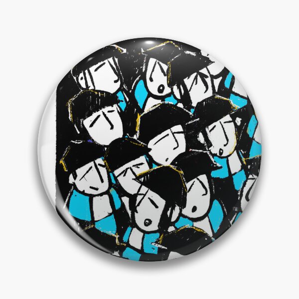 Item preview, Classic Football Fans Illustration | Retro Terrace Supporters | Sky Blue & White - Footy Crowd designed and sold by GWARTGB.