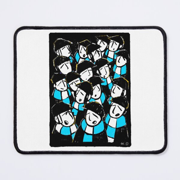 Item preview, Classic Football Fans Illustration | Retro Terrace Supporters | Sky Blue & White - Footy Crowd designed and sold by GWARTGB.