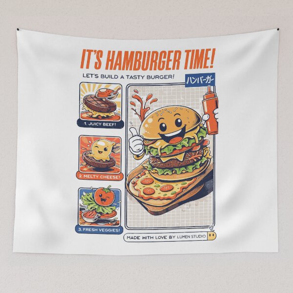Item preview, It's Hamburger Time! designed and sold by Matinez Pink.