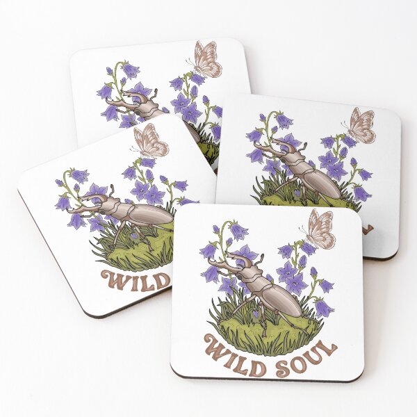 Item preview, Stag Beetle and Butterfly Retro Illustration designed and sold by LeshanArt.
